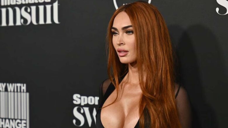 MEGAN FOX PROMOCIONA VIDEOJUEGO CON CORSÉ TRASLÚCIDO Y FALDA DE RAJA
