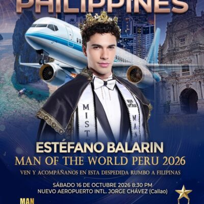 ESTÉFANO BALARIN PARTE A FILIPINAS EN BUSCA DEL TÍTULO INTERNACIONAL «MAN OF THE WORLD»